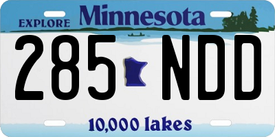 MN license plate 285NDD