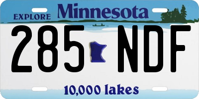 MN license plate 285NDF