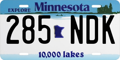 MN license plate 285NDK