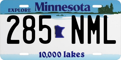MN license plate 285NML