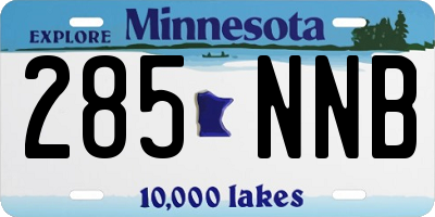 MN license plate 285NNB