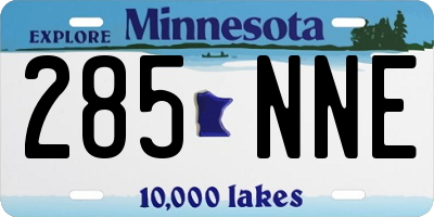 MN license plate 285NNE