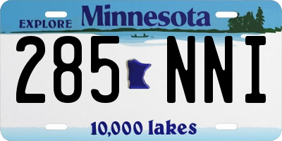 MN license plate 285NNI