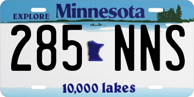 MN license plate 285NNS