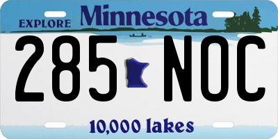 MN license plate 285NOC