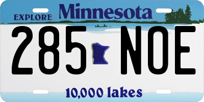 MN license plate 285NOE