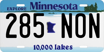 MN license plate 285NON