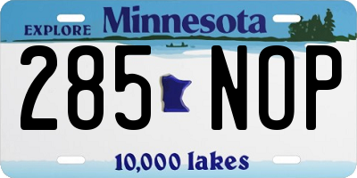 MN license plate 285NOP