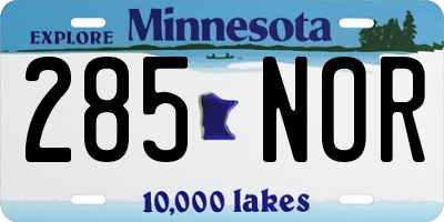 MN license plate 285NOR