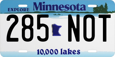 MN license plate 285NOT