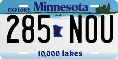 MN license plate 285NOU
