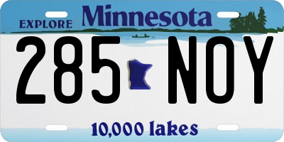 MN license plate 285NOY