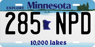 MN license plate 285NPD