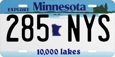 MN license plate 285NYS