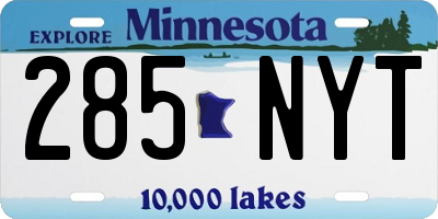 MN license plate 285NYT
