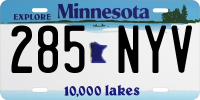 MN license plate 285NYV