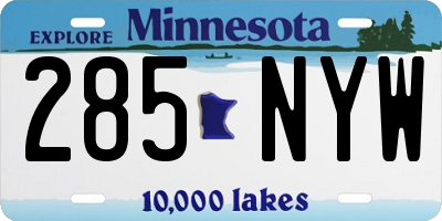 MN license plate 285NYW