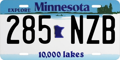 MN license plate 285NZB