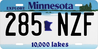 MN license plate 285NZF