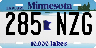 MN license plate 285NZG
