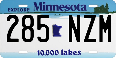 MN license plate 285NZM