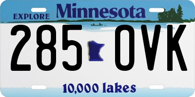 MN license plate 285OVK