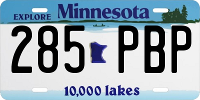 MN license plate 285PBP