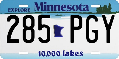 MN license plate 285PGY