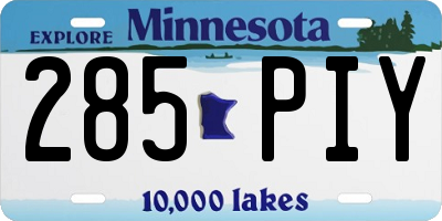 MN license plate 285PIY