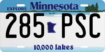 MN license plate 285PSC