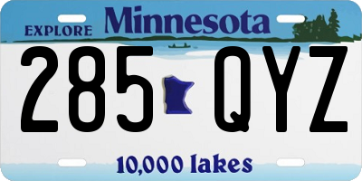 MN license plate 285QYZ