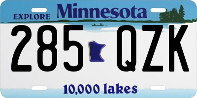 MN license plate 285QZK