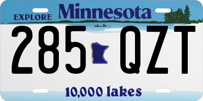 MN license plate 285QZT