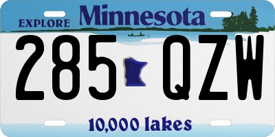 MN license plate 285QZW
