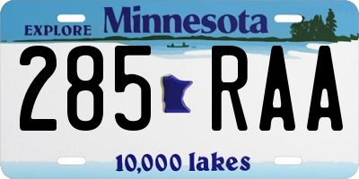 MN license plate 285RAA