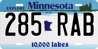 MN license plate 285RAB