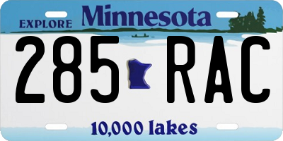 MN license plate 285RAC