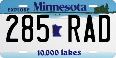 MN license plate 285RAD