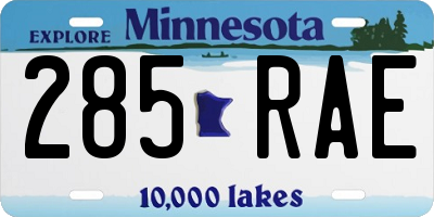 MN license plate 285RAE