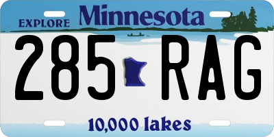 MN license plate 285RAG