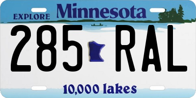 MN license plate 285RAL