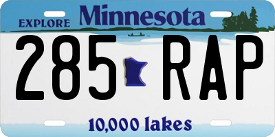 MN license plate 285RAP