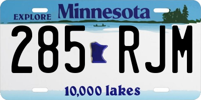 MN license plate 285RJM