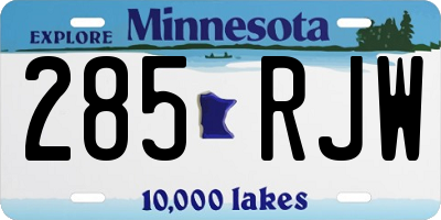 MN license plate 285RJW