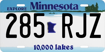 MN license plate 285RJZ