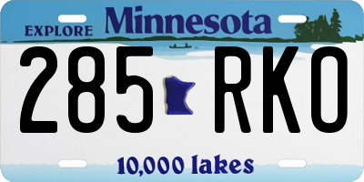 MN license plate 285RKO