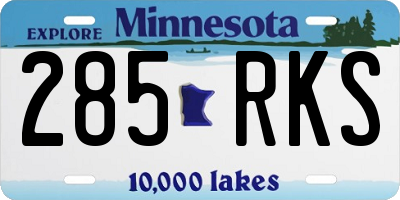MN license plate 285RKS