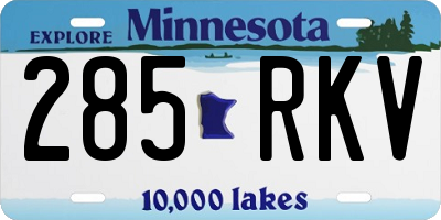 MN license plate 285RKV