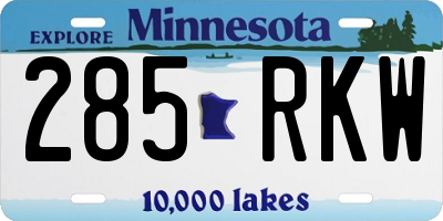 MN license plate 285RKW