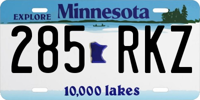 MN license plate 285RKZ